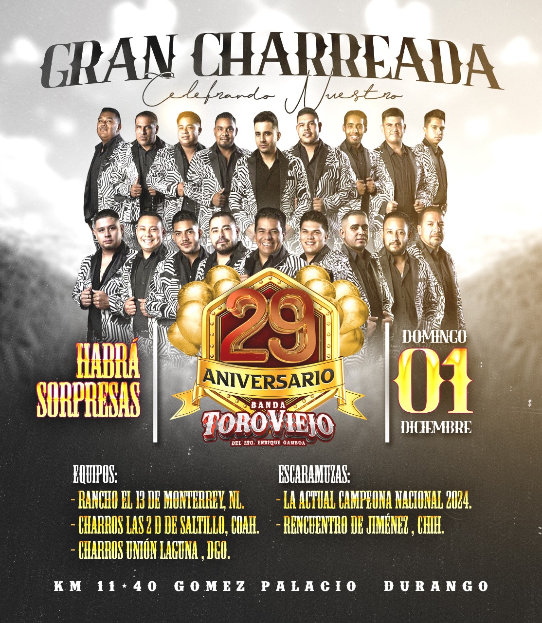 Charreada de 29 aniversario de Banda Toro Viejo